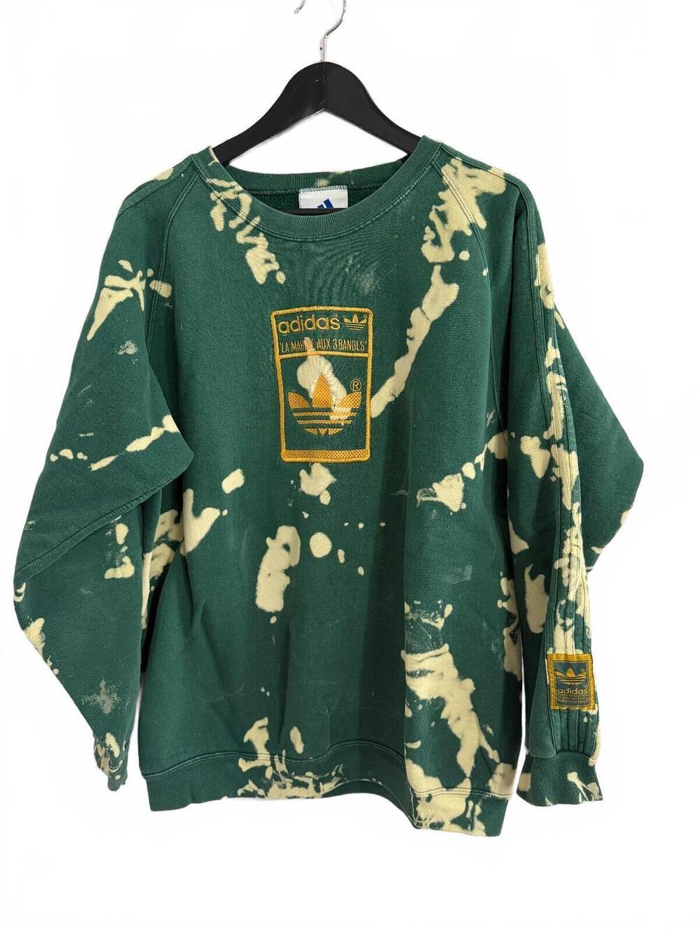 Vintage Adidas Bleach-Dyed Crewneck Sweatshirt Size Medium